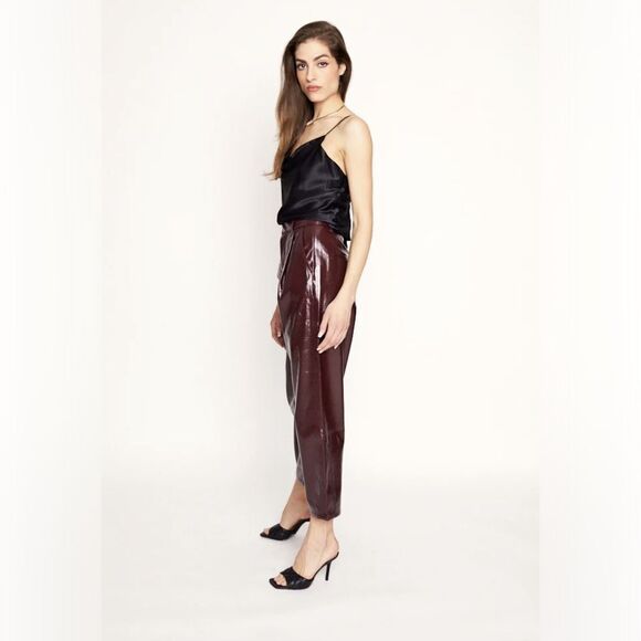 Blue Revival UNREAL PATENT LEATHER TROUSER IN MAHOGANY - Picture 2 of 11